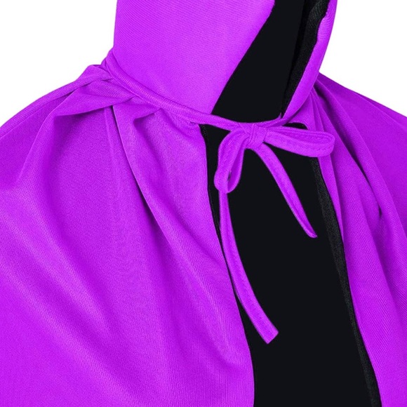 Vampire Cape 55In Costume Adult Collar Halloween Raven Cosplay, Dracula Purple - Picture 4 of 10
